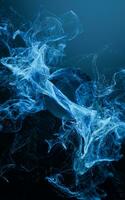 Flowing particles with smoke shape, 3d rendering. photo