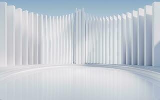 Empty ground with creative geometric structure background, 3d rendering. photo