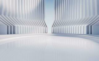 Empty ground with creative geometric structure background, 3d rendering. photo