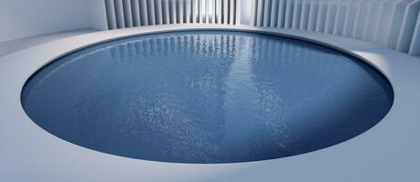 Water surface with creative geometric structure, 3d rendering. photo