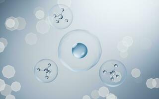 biología célula con azul fondo, 3d representación. foto