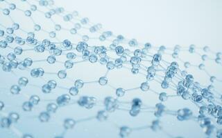 Molecule structure with hexagonal shape, 3d rendering. photo