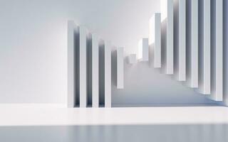 Empty building structure with geometric structure, 3d rendering. photo