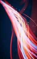 Flowing curves with glowing neon lines, 3d rendering. photo