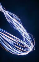 Flowing curves with glowing neon lines, 3d rendering. photo
