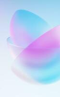 Gradient transparent geometry background, 3d rendering. photo