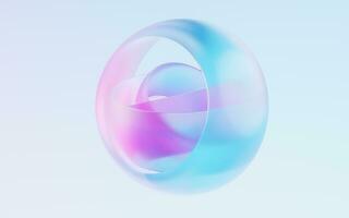 Gradient transparent geometry background, 3d rendering. photo