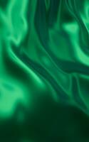 Flowing green cloth background, 3d rendering. photo