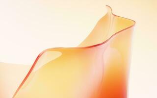 Flowing wave transparent glass cloth, 3d rendering. photo