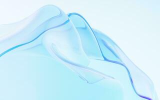 Flowing wave transparent glass cloth, 3d rendering. photo