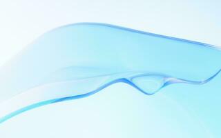 fluido ola transparente vaso paño, 3d representación. foto