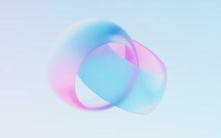 Gradient transparent geometry background, 3d rendering. photo