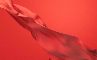 Flowing red cloth background, 3d rendering. photo