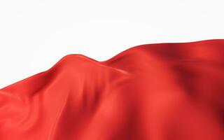 Flowing red cloth background, 3d rendering. photo