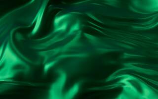 Flowing green cloth background, 3d rendering. photo