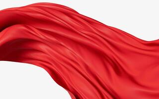 Flowing red wave cloth, 3d rendering. photo