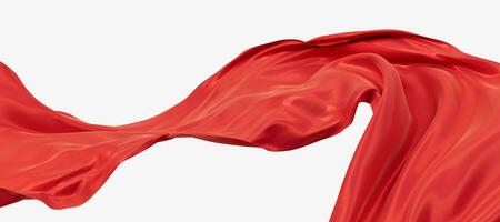 Flowing red wave cloth, 3d rendering. photo