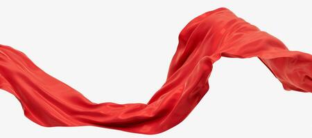 Flowing red wave cloth, 3d rendering. photo