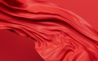 Flowing red wave cloth, 3d rendering. photo