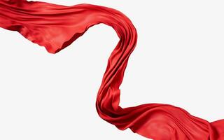 Flowing red wave cloth, 3d rendering. photo