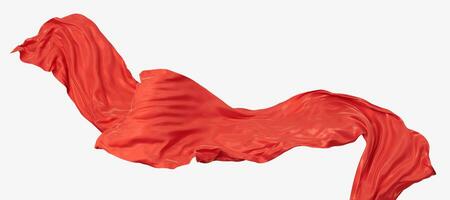 Flowing red wave cloth, 3d rendering. photo