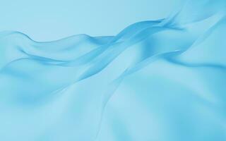 Flowing cyan cloth background, 3d rendering. photo