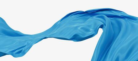 Flowing blue wave cloth, 3d rendering. photo