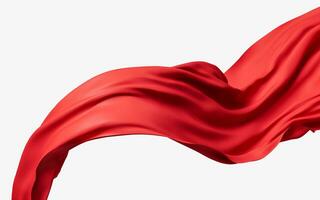 Flowing red wave cloth, 3d rendering. photo