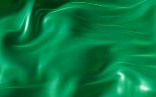 Flowing green cloth background, 3d rendering. photo