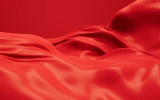 Flowing red cloth background, 3d rendering. photo