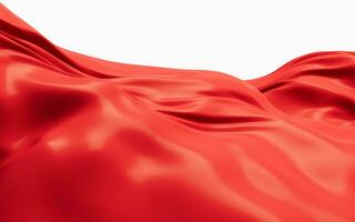 Flowing red cloth background, 3d rendering. photo