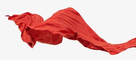 Flowing red wave cloth, 3d rendering. photo