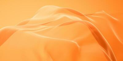 Flowing orange cloth background, 3d rendering. photo