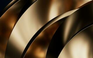 Metallic curve geometry background, 3d rendering. photo