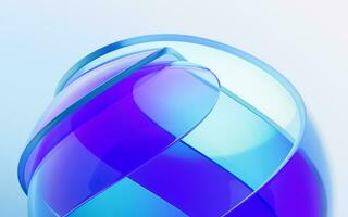 Gradient transparent curve glass, 3d rendering. photo