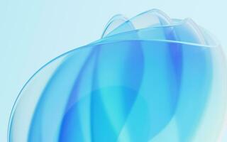 Gradient transparent curve glass, 3d rendering. photo