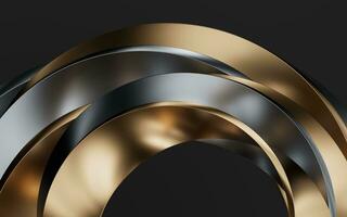 Metallic curve geometry background, 3d rendering. photo