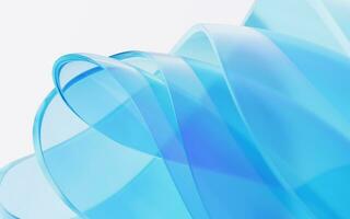 Gradient transparent curve glass, 3d rendering. photo