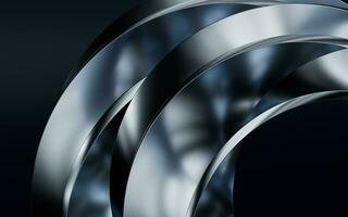 Metallic curve geometry background, 3d rendering. photo