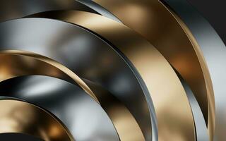 Metallic curve geometry background, 3d rendering. photo