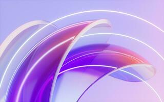 Gradient transparent curve glass, 3d rendering. photo