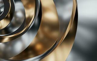 Metallic curve geometry background, 3d rendering. photo