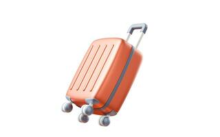 Cartoon style luggage with travel theme, 3d rendering. photo