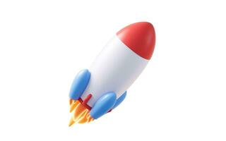 Rocket with cartoon style, 3d rendering. photo