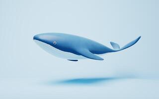 Whale with cartoon style, 3d rendering. photo