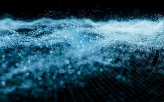 Abstract wave particles background, 3d rendering. photo