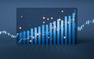 statistical graph with business finance concept, 3d rendering. photo