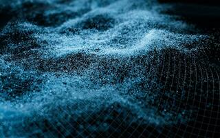 Abstract wave particles background, 3d rendering. photo