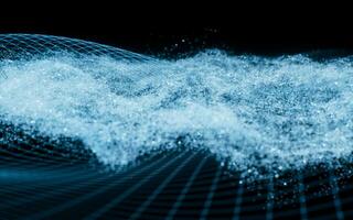 Abstract wave particles background, 3d rendering. photo