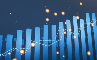statistical graph with business finance concept, 3d rendering. photo